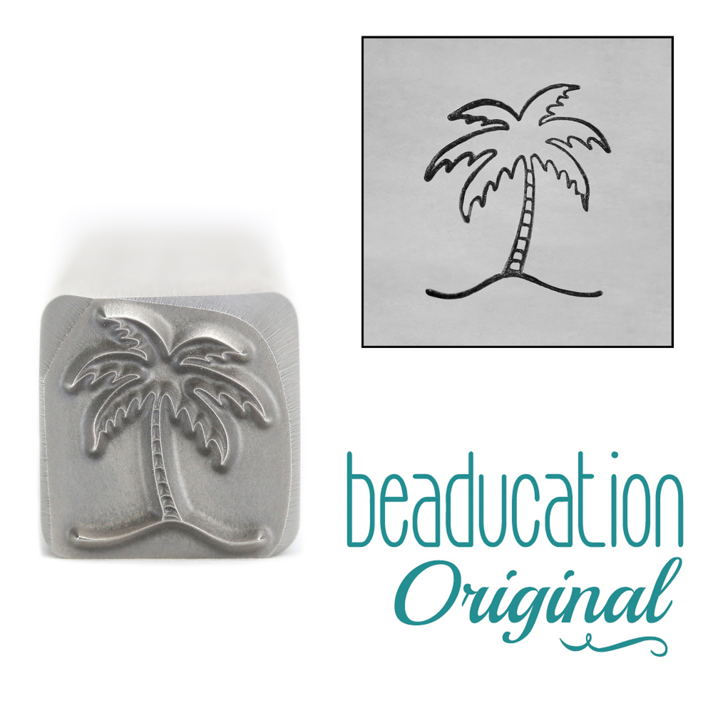 Metal Stamping Tools Palm Tree Metal Design Stamp, 11mm - Beaducation Original